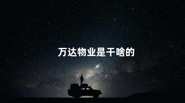 万达物业是干啥的