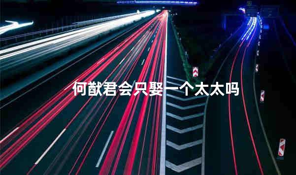 何猷君会只娶一个太太吗