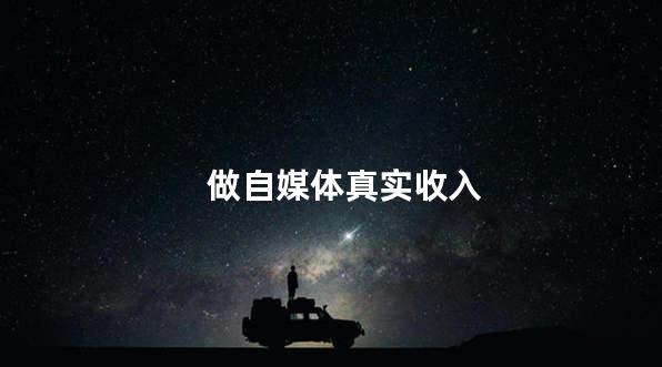 做自媒体真实收入