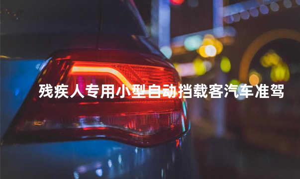 残疾人专用小型自动挡载客汽车准驾车型