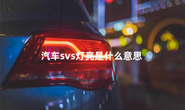 汽车svs灯亮是什么意思
