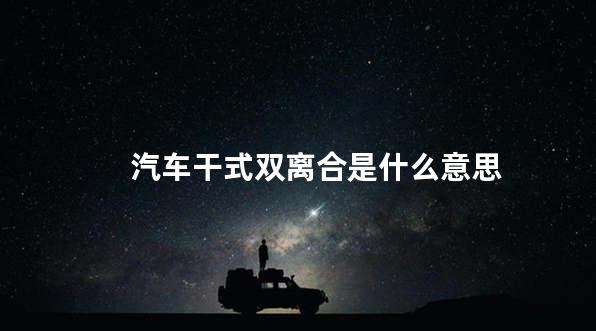 汽车干式双离合是什么意思