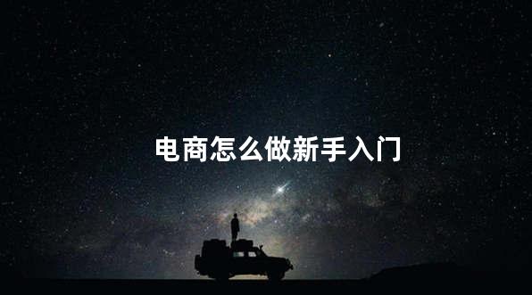 电商怎么做新手入门