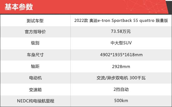 2022款奥迪e-tron Sportback新车商品性评价