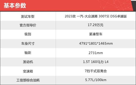 2023款一汽-大众速腾新车商品性评价