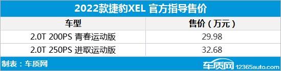 售29.98万元起 2022款捷豹XEL/XFL正式上市