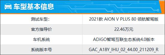 智能车机评测：广汽埃安 AION V Plus