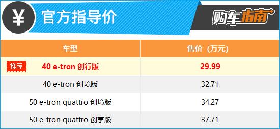 入门版即可 奥迪Q4 e-tron购车指南