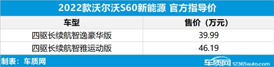 2023款沃尔沃S60新能源上市 39.99万起售